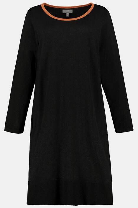 Strickkleid, Glitzer-Effekt, Volantsaum, Langarm, selection