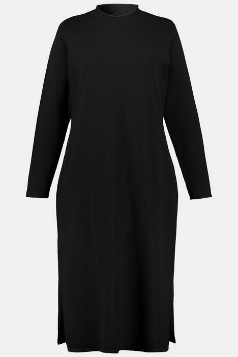 Strickkleid, tailliert, Rollkanten, Rundhals, Langarm
