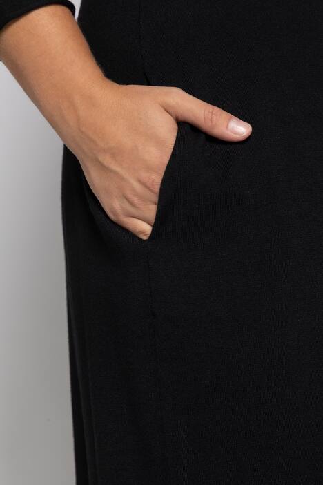 Strickkleid, tailliert, Rollkanten, Rundhals, Langarm