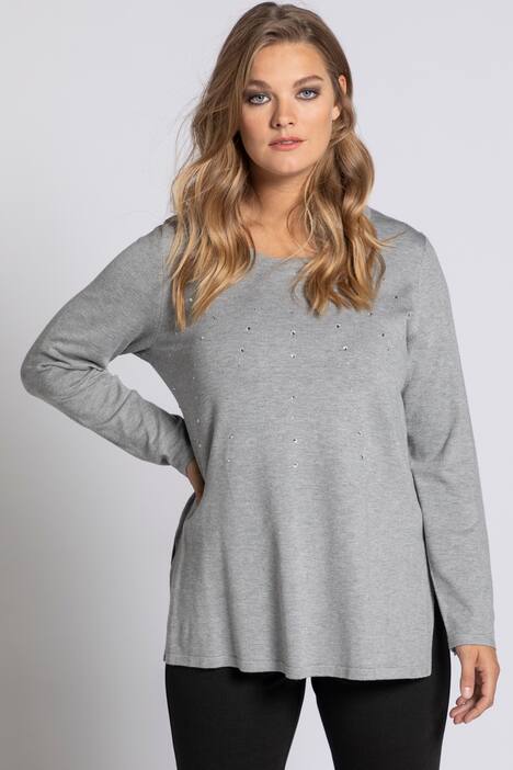 Pullover, Feinstrick, Hot-Fix-Steine, Langarm, selection