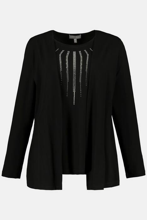 2-in-1-Shirt, Glitzerstrahlen, Langarm, selection