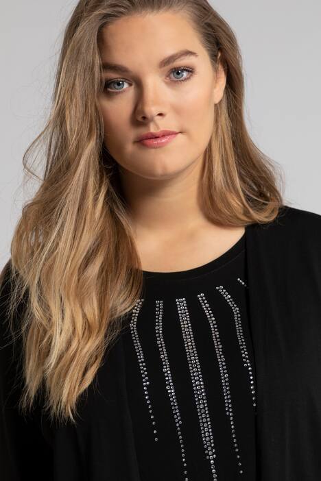 2-in-1-Shirt, Glitzerstrahlen, Langarm, selection