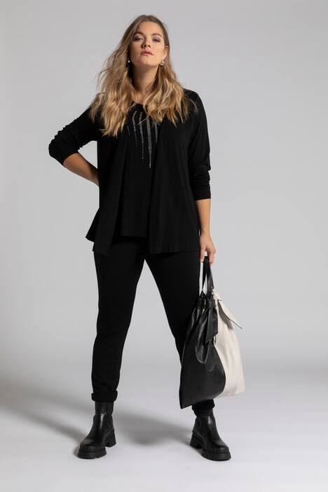 2-in-1-Shirt, Glitzerstrahlen, Langarm, selection