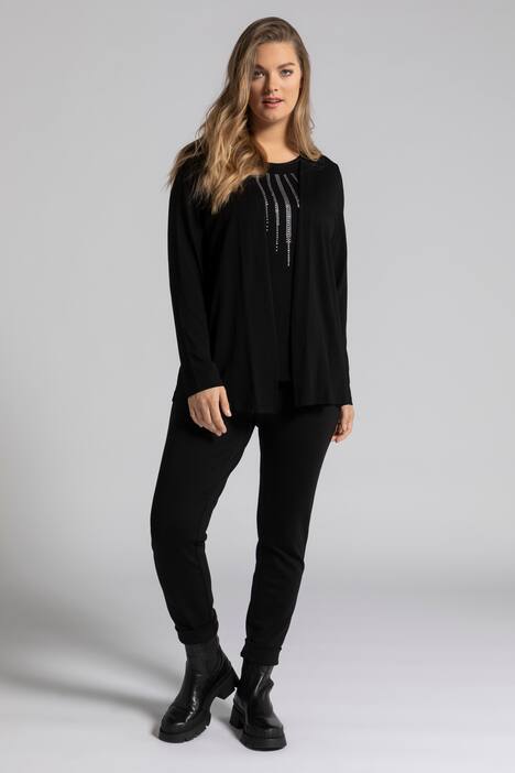 2-in-1-Shirt, Glitzerstrahlen, Langarm, selection
