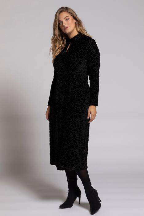Kleid, Samt, Stehkragen, Unterkleid, selection