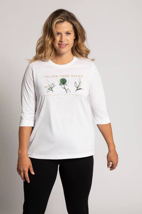 Shirt, Statement, Classic, Blüten, 3/4-Arm