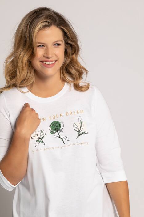 Shirt, Statement, Classic, Blüten, 3/4-Arm