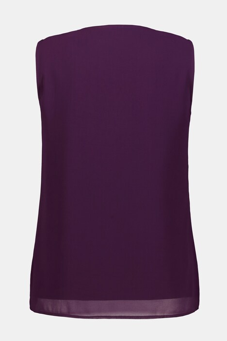 Top, Zierperlen, Chiffon, körpernahe Passform