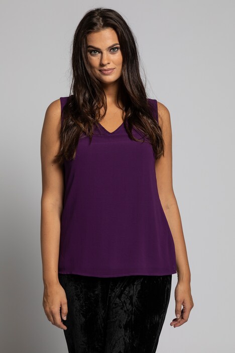 Top, Zierperlen, Chiffon, körpernahe Passform