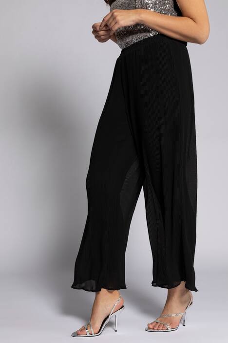 Marlenehose, Plissee, Jerseyfutter