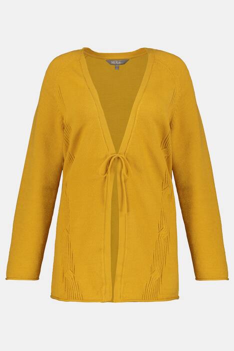 Strickjacke, Zopfmuster, Langform, kuschelweich
