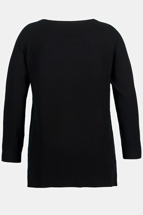 Pull, texturé, rayures en paillettes, col rond, manches longues