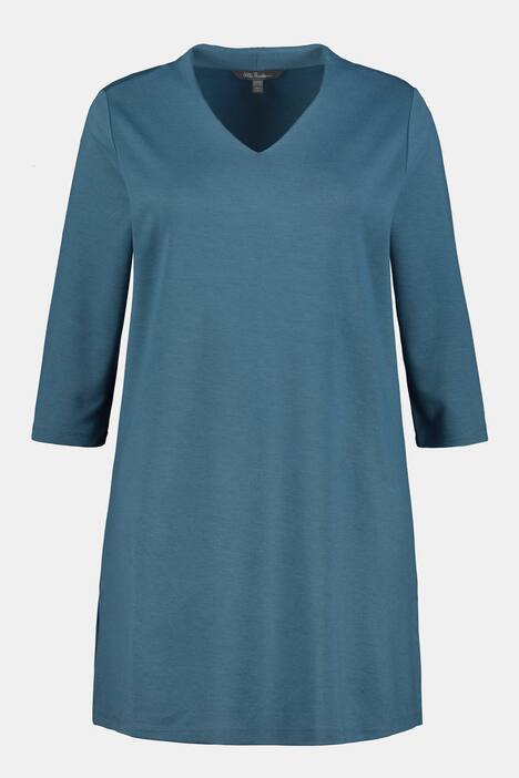 Longshirt, V-Ausschnitt, 3/4-Ärmel, Stretch
