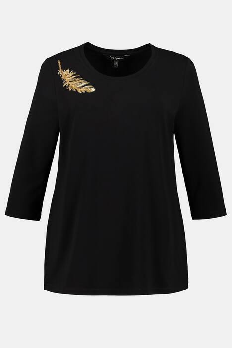 Shirt, Feder-Stickereien, Classic, 3/4-Arm