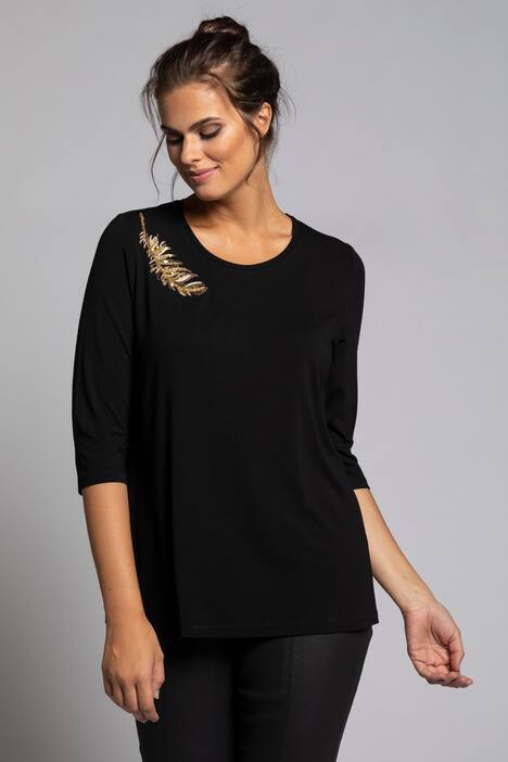 Shirt, Feder-Stickereien, Classic, 3/4-Arm
