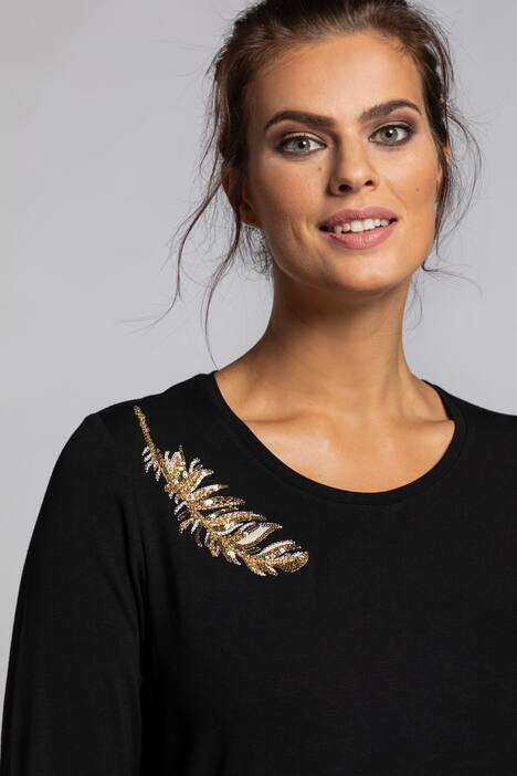 Shirt, Feder-Stickereien, Classic, 3/4-Arm