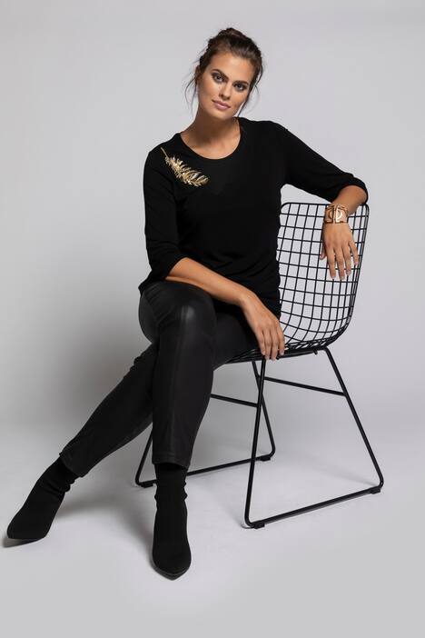 Shirt, Feder-Stickereien, Classic, 3/4-Arm