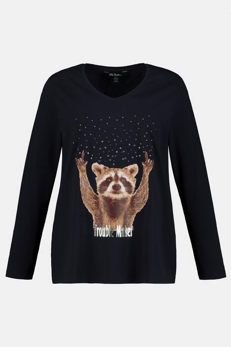 Shirt, Waschbär, Relaxed, Glitzer, bis Gr. 66/68
