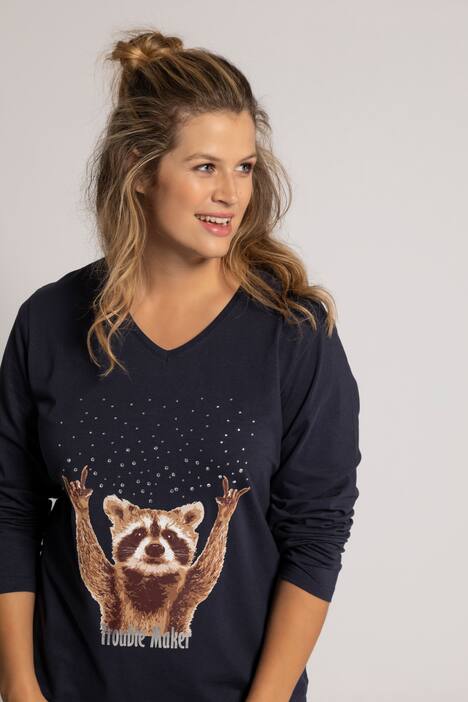 Shirt, Waschbär, Relaxed, Glitzer, bis Gr. 66/68