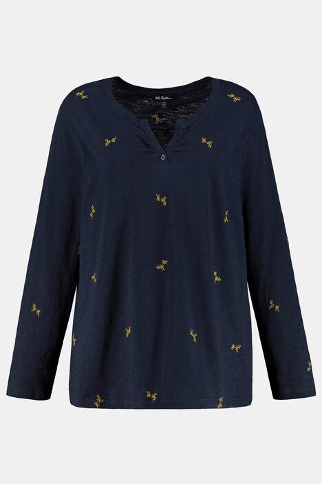 Maglia, ricami floreali, relaxed, cotone biologico