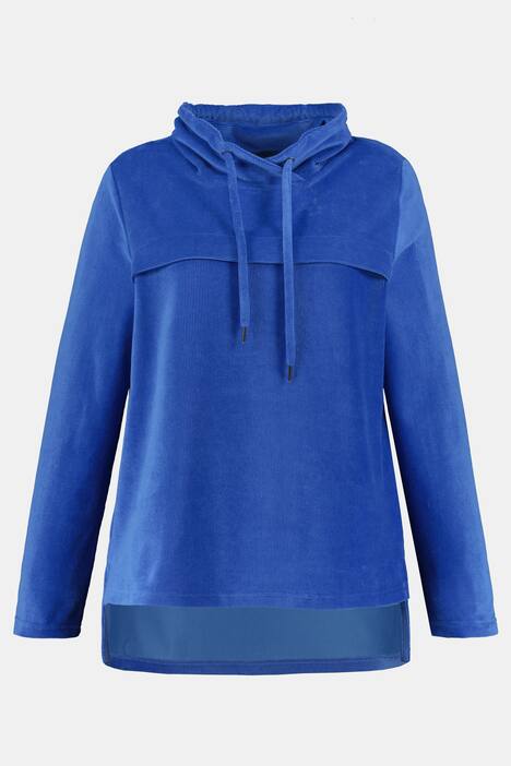 Sweatshirt, Babycord, Stehkragen, Bindeband, Langarm