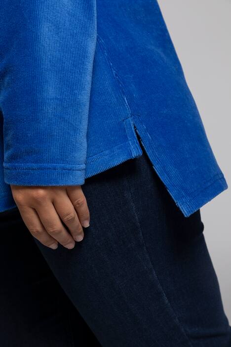 Sweatshirt, Babycord, Stehkragen, Bindeband, Langarm