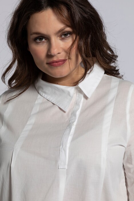 Eco Cotton Asymmetric Collar Long Sleeve Shirt