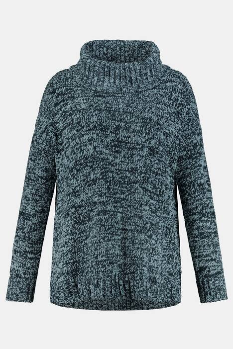 Pullover, Chenille-Strick, Oversized, Rollkragen