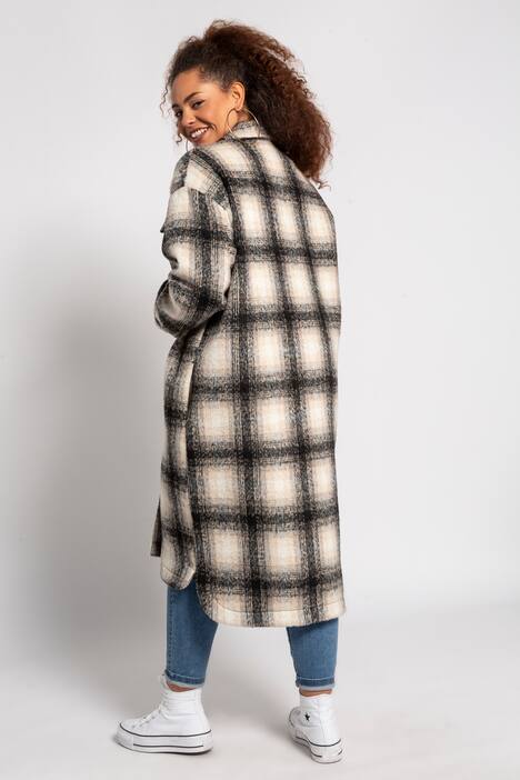 Hemdjacke,Oversized, Longform, Karo, soft geraut