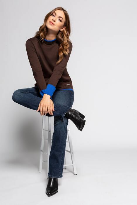 Pullover Identity, Doubleface-Strick, Stehkragen, Langarm