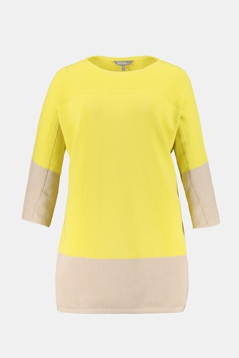 Pullover, Colorblocking, Oversized, 3/4-Fledermaus-Arm