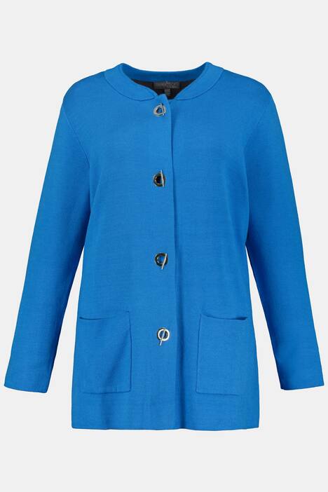 Strickjacke, Long, Doubleface, Design-Knöpfe, Langarm