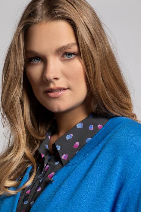 Strickjacke, Long, Doubleface, Design-Knöpfe, Langarm