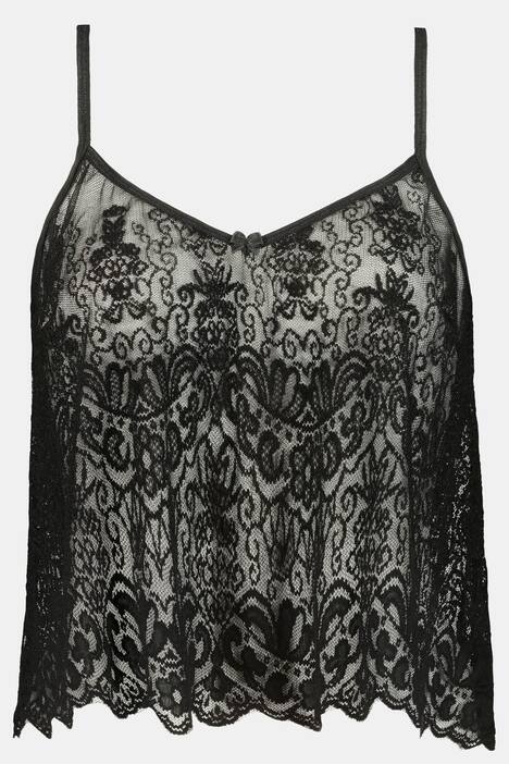 Pyjacourt, dentelle transparente, bretelles ajustables