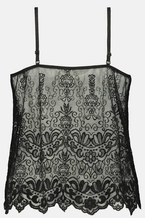 Pyjacourt, dentelle transparente, bretelles ajustables