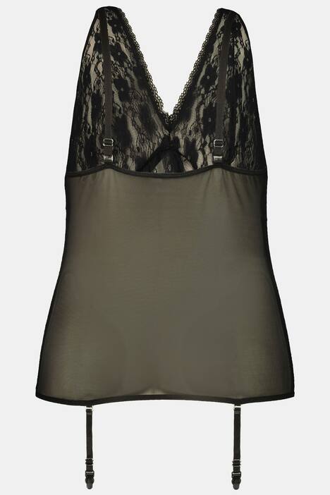 Jarreteltop + string, 2-delig. Set, transparant kant