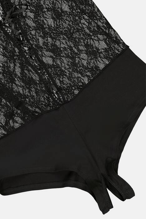 Body en dentelle, ouvert, lacets