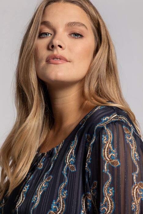 Tunika, Chiffon, Rundhals, blickdichtes Futter
