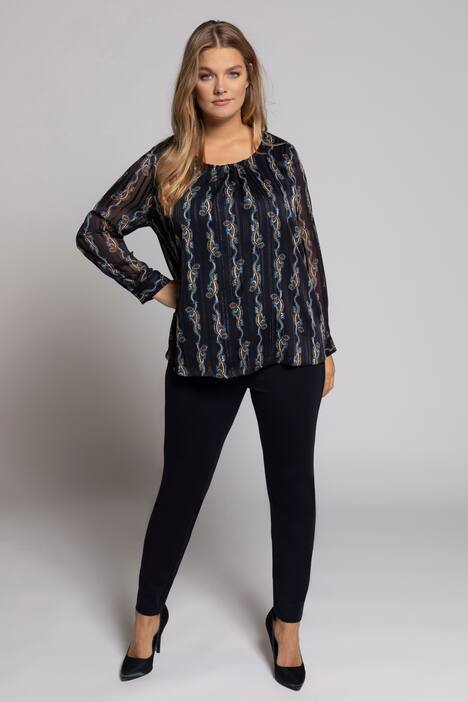 Tunika, Chiffon, Rundhals, blickdichtes Futter