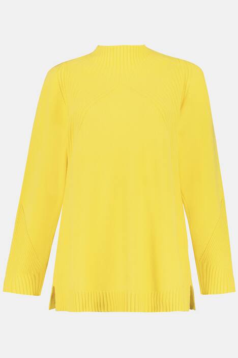 Pullover, Rippstrick, Langarm, Rollkragen, Wollmischung