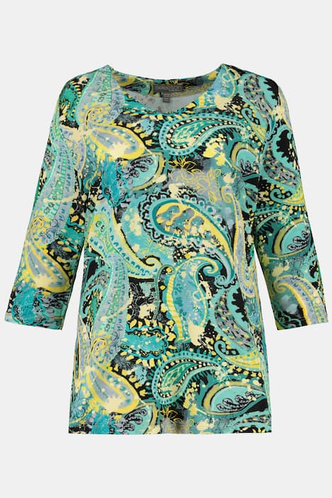 Slinkyshirt, A-Linie, Paisleydesign, 3/4-Ärmel