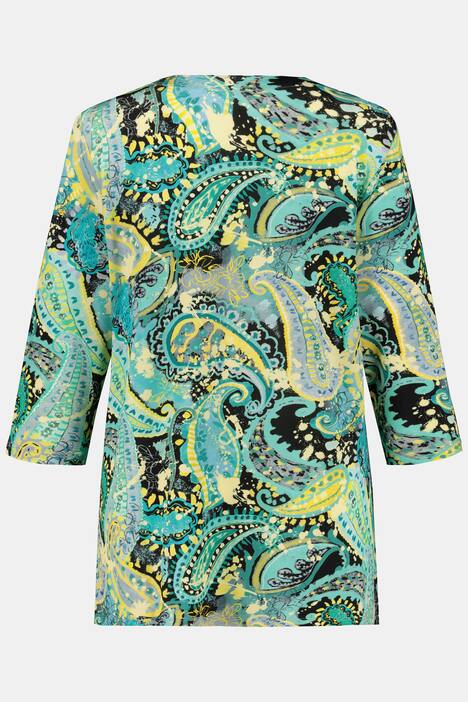 Slinkyshirt, A-Linie, Paisleydesign, 3/4-Ärmel