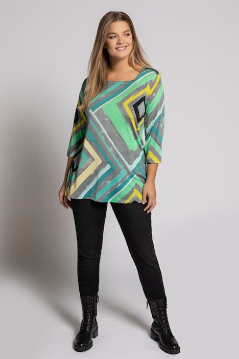 Slinkyshirt, Classic, 3/4-Ärmel, Carree-Ausschnitt