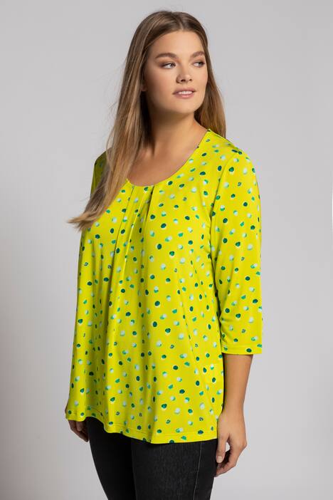 Slinkyshirt, A-Linie,Tupfendesign, Rundhals, 3/4-Ärmel