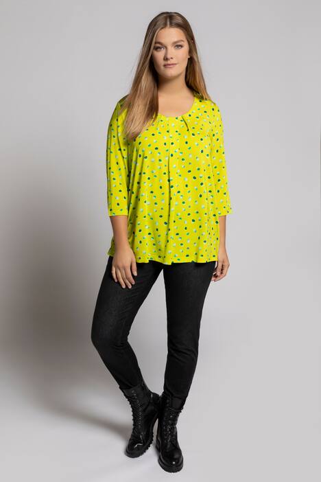 Slinkyshirt, A-Linie,Tupfendesign, Rundhals, 3/4-Ärmel