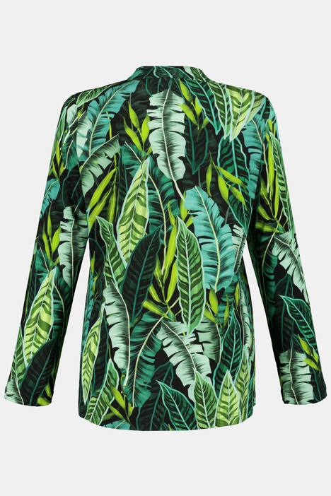 Slinkyshirt, Classic, Blätterdesign, Langarm, V-Ausschnitt