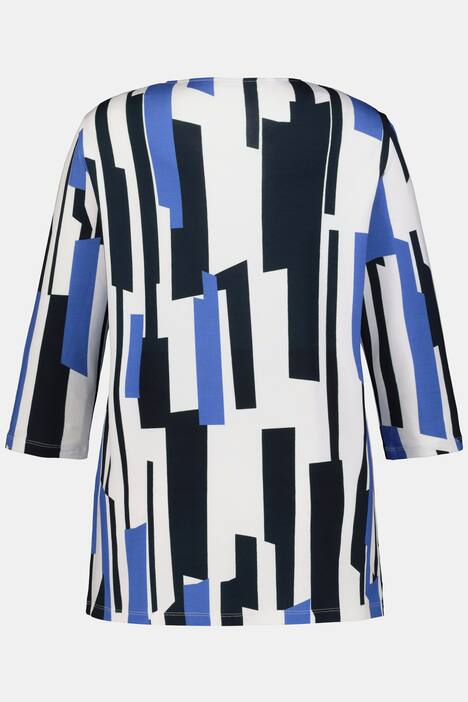 Shirt, Grafikmuster, Classic, Reißverschluss, 3/4-Arm