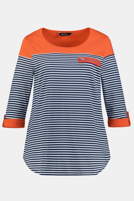 Shirt, Bretonstreifen, A-Linie, 3/4-Ärmel