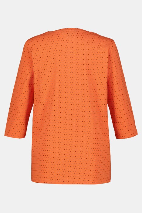 Pintuck Micro Dot V-Neck Stretch Tee