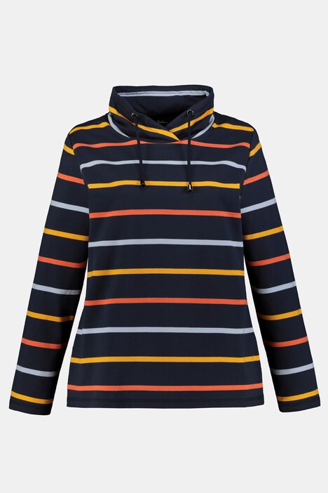 Sweatshirt, Ringel, Stehkragen, Langarm